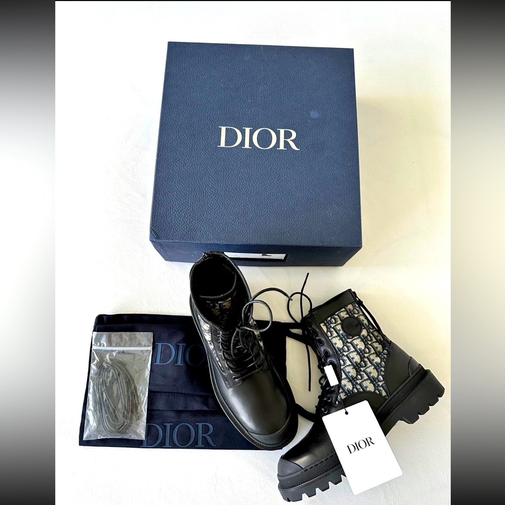 DIOR X STUSSY Explorer Monogram Combat Boot 🥾 😎😳RARE NIB